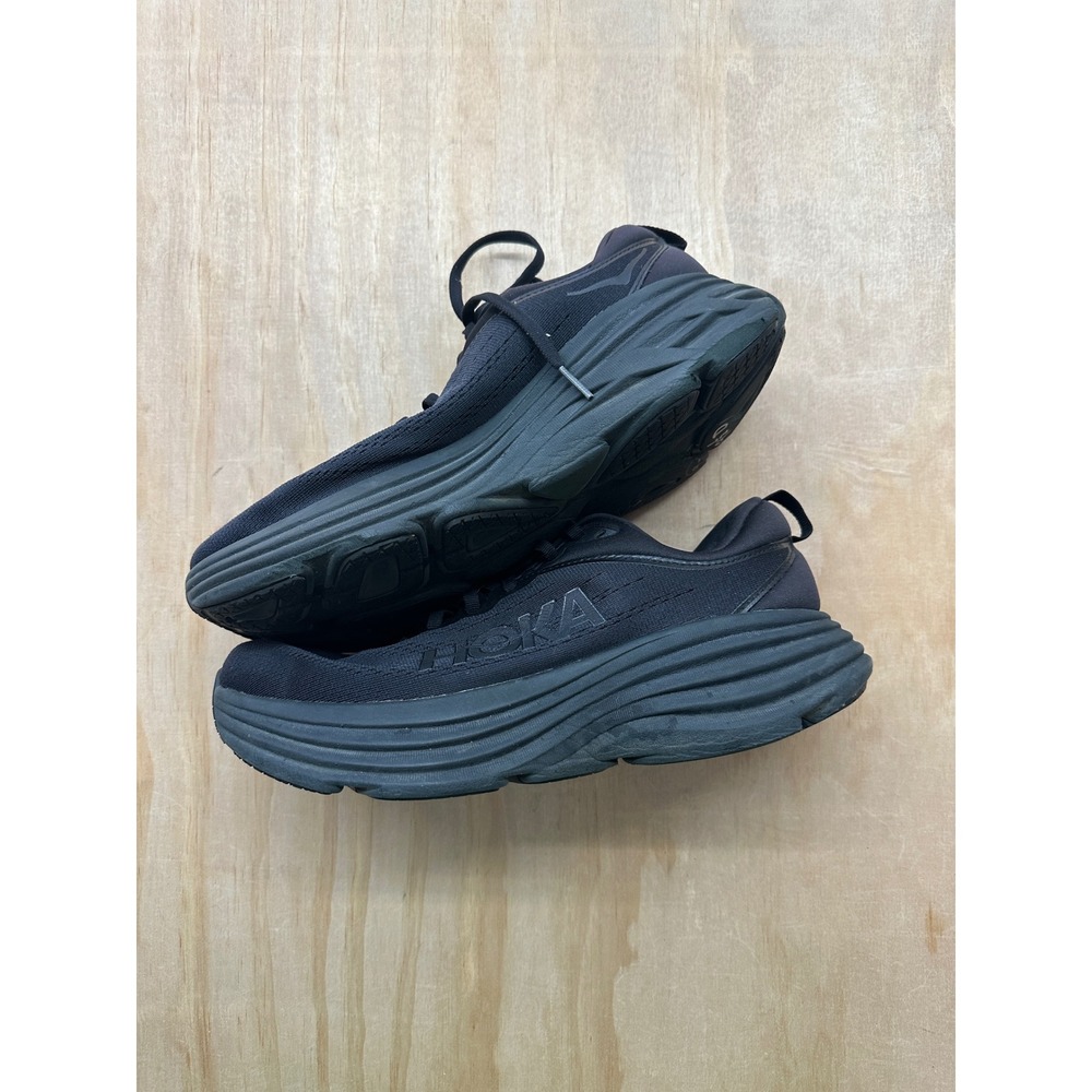 Hoka Bondi 8 Triple Black Running Shoes Womens 9.5 Wide D Sneakers - Picture 5 of 6